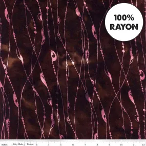 Batiks Expressions String Theory Sew Soft Rayon Espresso – 100% Rayon Fabric by the Yard