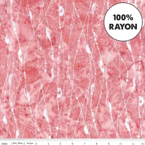 Batiks Expressions String Theory Sew Soft Rayon Soft Coral – 100% Rayon Fabric by the Yard
