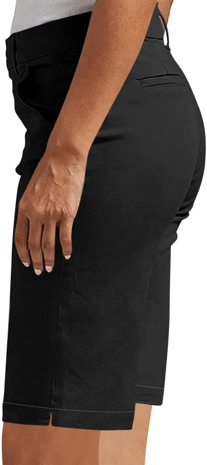 Bermuda Shorts for Women Knee Length Casual High Waisted Chino Shorts with Pockets 2025 Work Comfy Straight Leg Outfits
