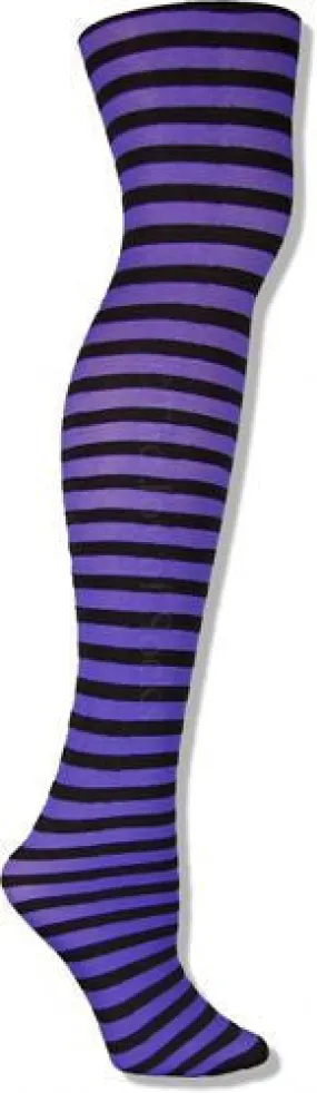 Black and Purple Striped Tights