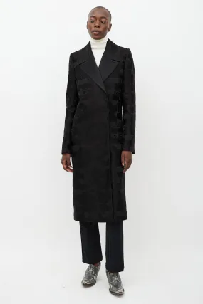 Black Floral Brocade Coat
