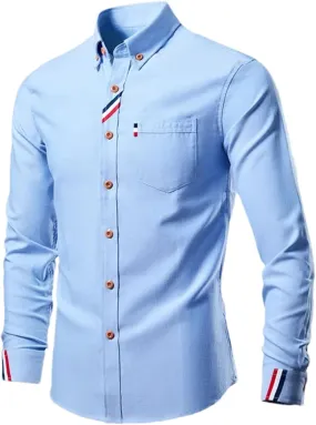 Casual Cotton Soft Thin Mens Shirts Slim Fit Business Long Sleeve Shirt Male Lapels Outwear Streetwear