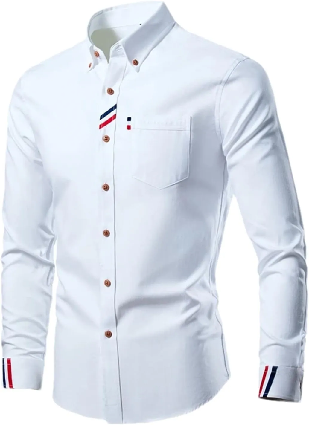 Casual Cotton Soft Thin Mens Shirts Slim Fit Business Long Sleeve Shirt Male Lapels Outwear Streetwear