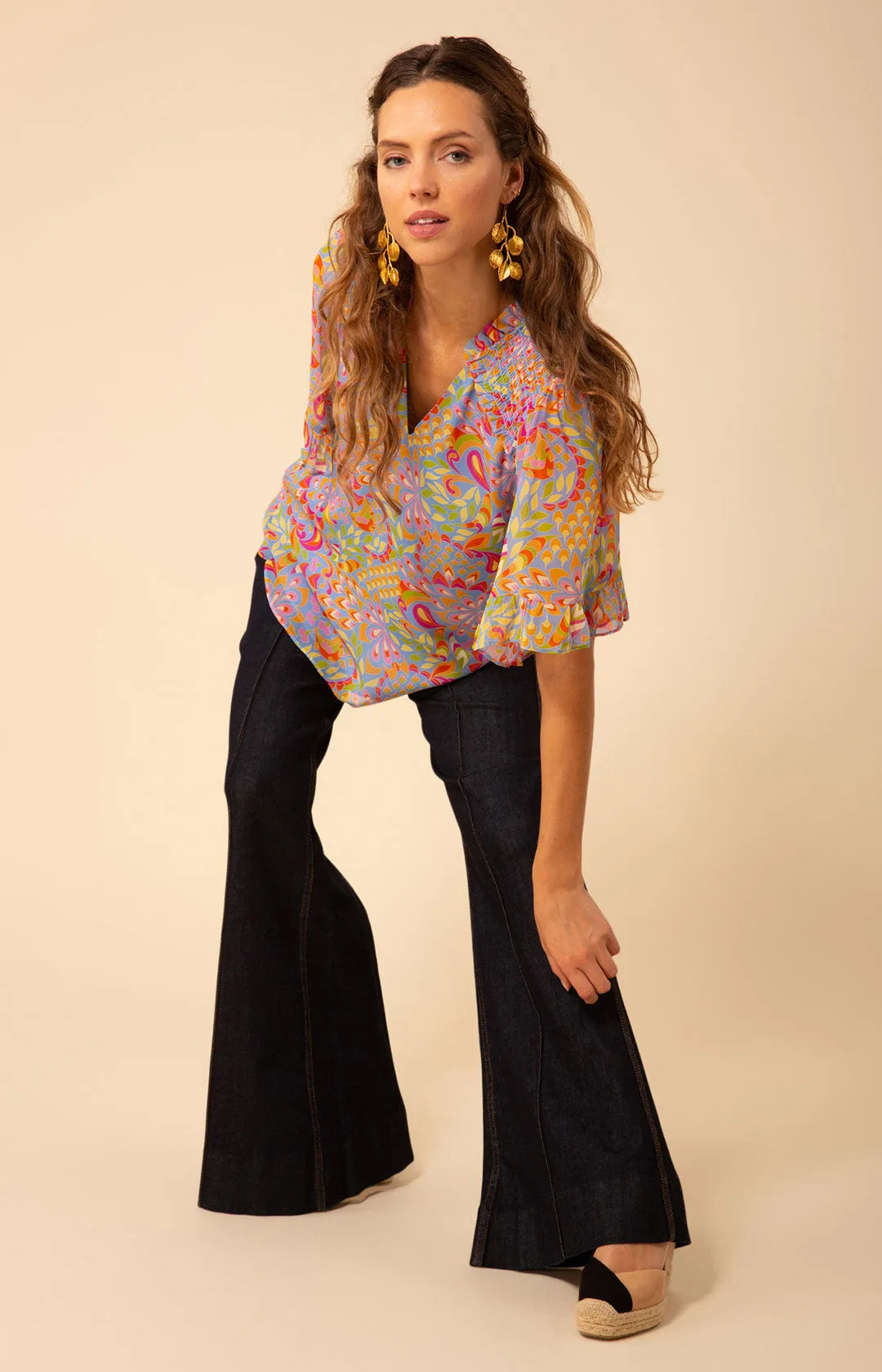 Diana Smocked Georgette Top