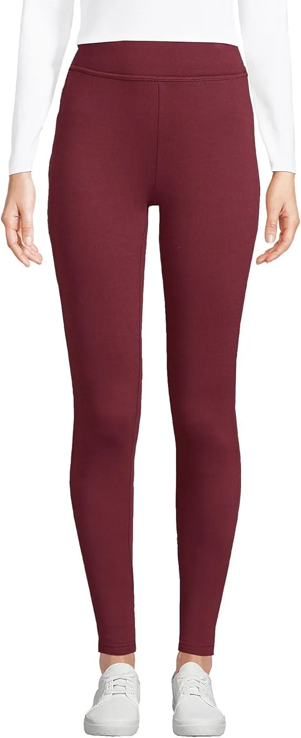 Lands' End Women's High Rise Serious Sweats Fleece-Lined Pocket Leggings