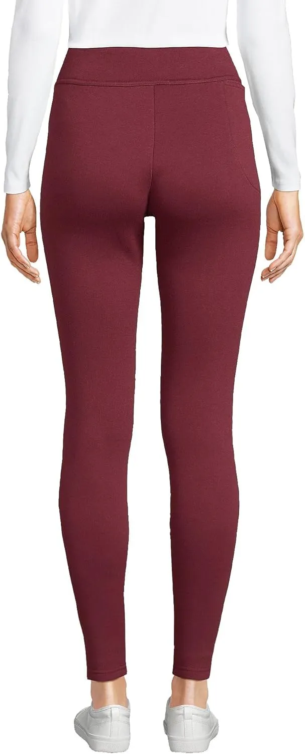 Lands' End Women's High Rise Serious Sweats Fleece-Lined Pocket Leggings