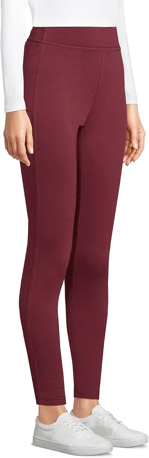 Lands' End Women's High Rise Serious Sweats Fleece-Lined Pocket Leggings