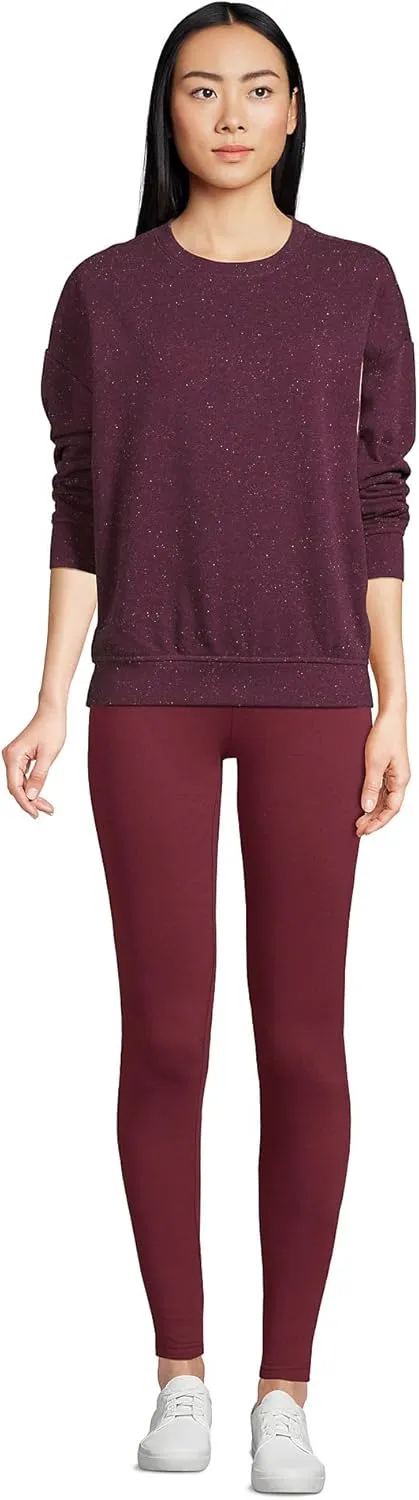 Lands' End Women's High Rise Serious Sweats Fleece-Lined Pocket Leggings