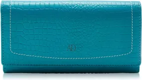 Leather Clutch RFID Wallets For Women - Big Womens Wallet Accordion Purse Organizer Zip Coin Pouch Gifts For Women