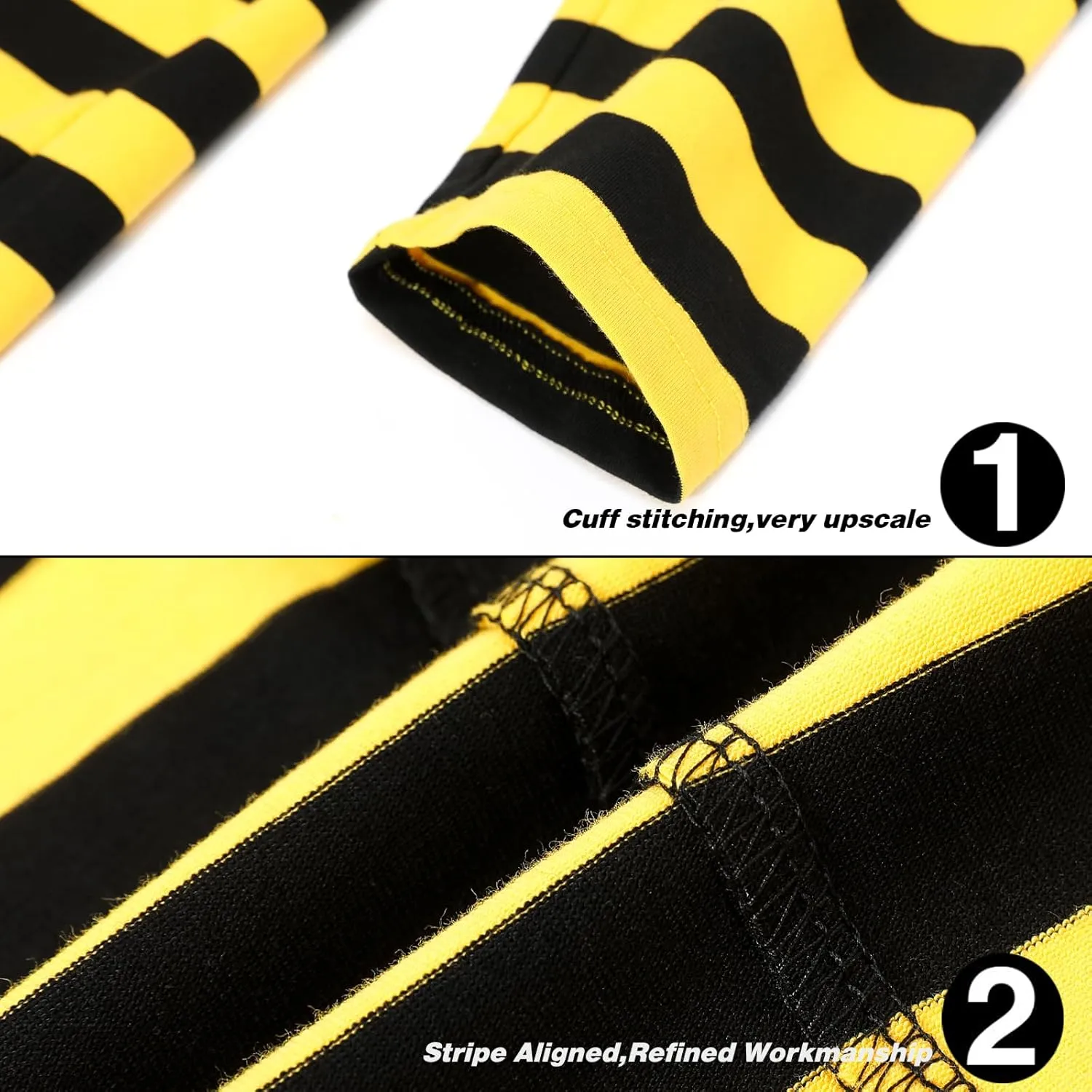 LEDING Mens Shirts Striped Cotton Spandex Crewneck Long Sleeve Black White Soft Elastic Cotton Basic Stripe tee Shirt