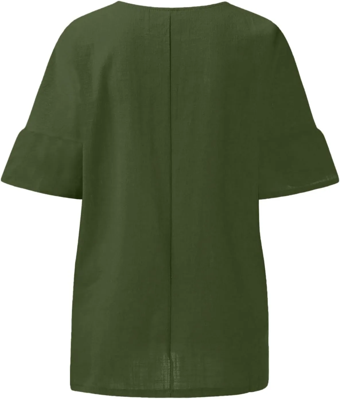 Linen Shirts For Women Loose Fit 3/4 Length Sleeve Summer Tunic Tops 2025 Side Split Dressy Tees Plus Size Blouse