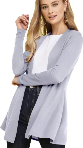 Lock and Love Women's Casual Long Open Front Drape Lightweight Duster High Low Hem Maxi Long Sleeve Cardigan