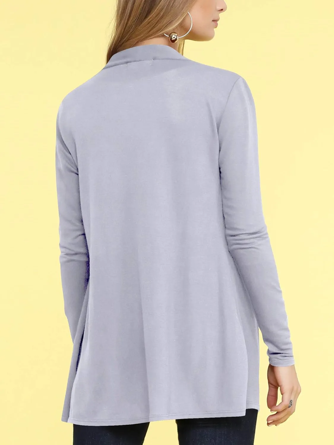 Lock and Love Women's Casual Long Open Front Drape Lightweight Duster High Low Hem Maxi Long Sleeve Cardigan