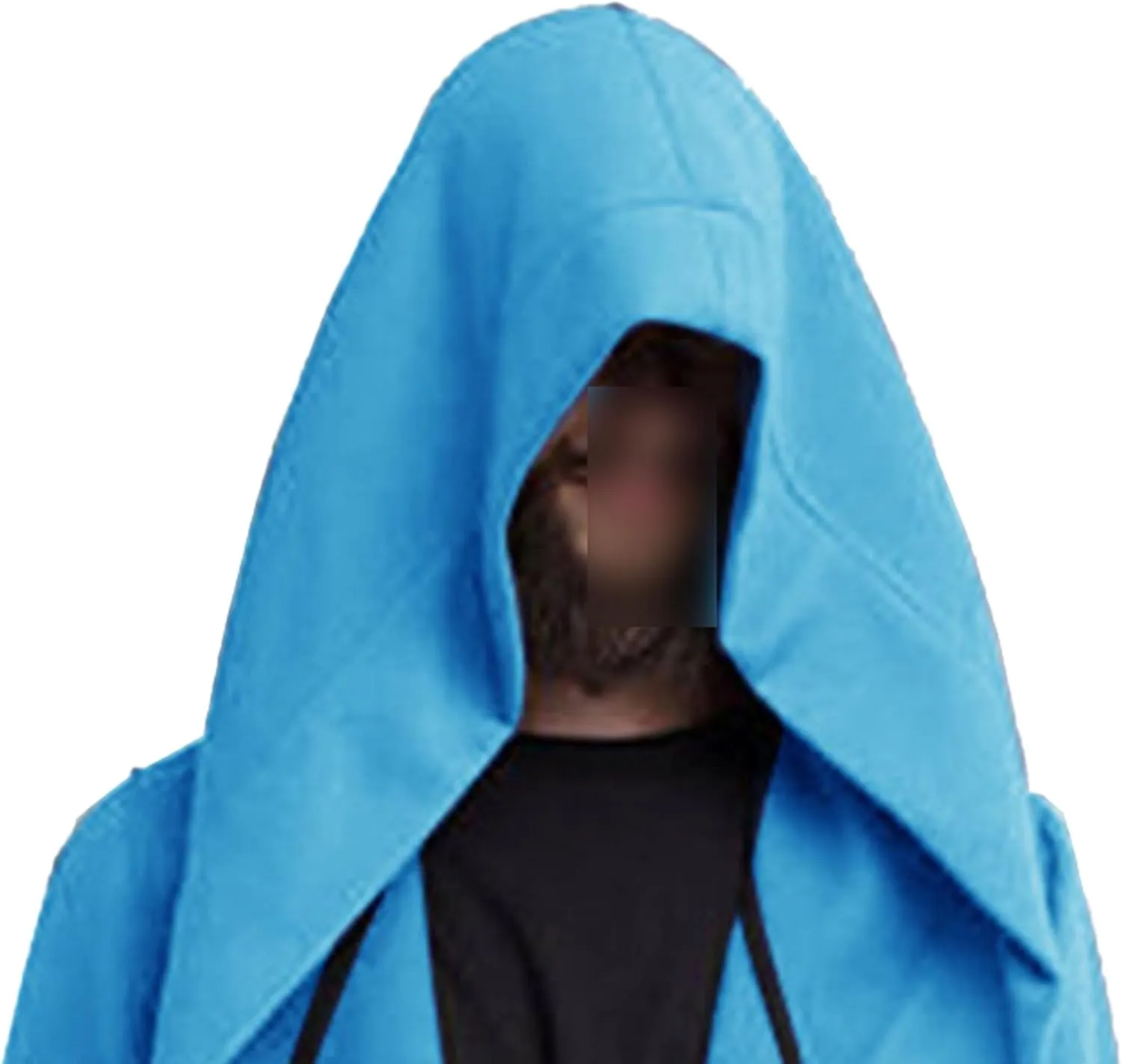 Maiyifu-GJ Men's Hooded Ruffle Shawl Collar Coat Long Sleeve Open Front Cardigans Lightweight Drape Cape