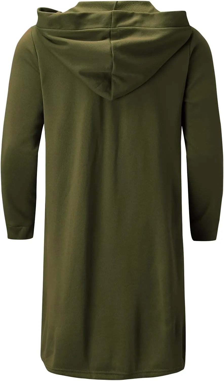 Mens Hooded Cardigans Open Front Asymmetric Hem Coats Loose Shawl Collar Drape Cape Overcoat with Pockets Fall Winter