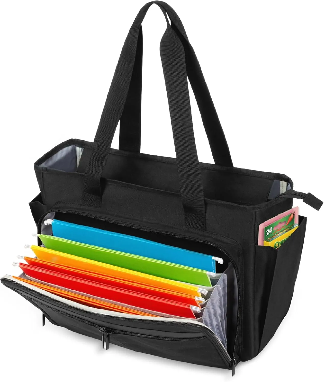 Trunab Teacher Laptop Tote Bag with Expanding File Folder Pocket, Nurse Utility Tote Bag for Women, Office Laptop Briefcase