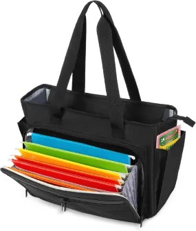 Trunab Teacher Laptop Tote Bag with Expanding File Folder Pocket, Nurse Utility Tote Bag for Women, Office Laptop Briefcase