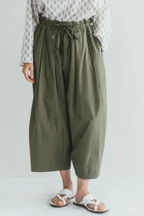 Women High-rise Drawstring Pants  - Sage Green