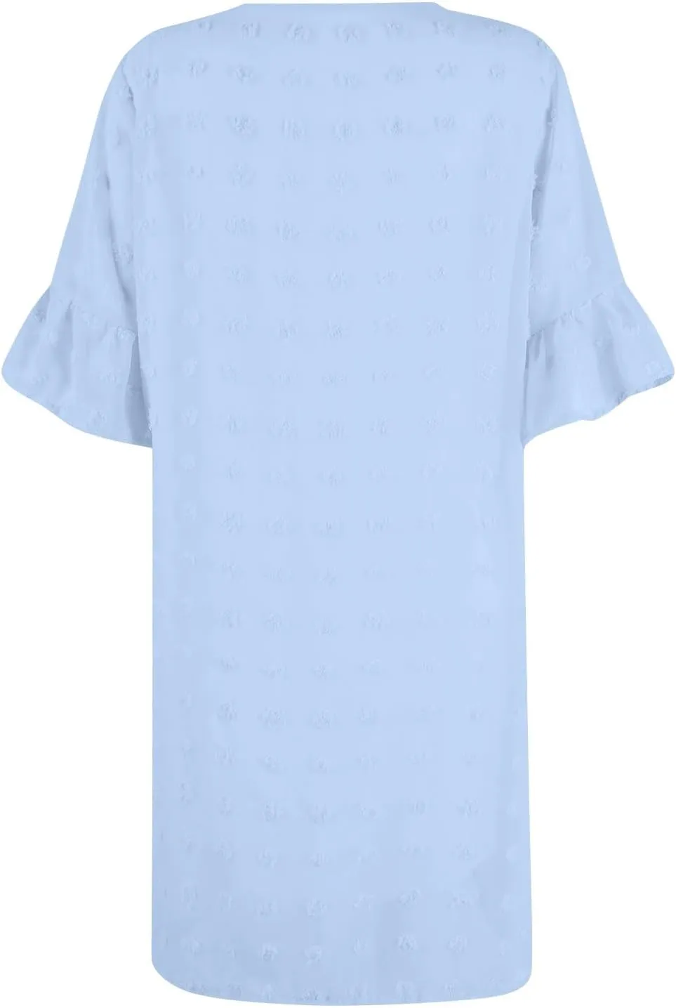 Women's Chiffon Summer Flowy Midi Dress Casual Short Sleeve Ruffle Swiss Dot Loose Romantic Dress