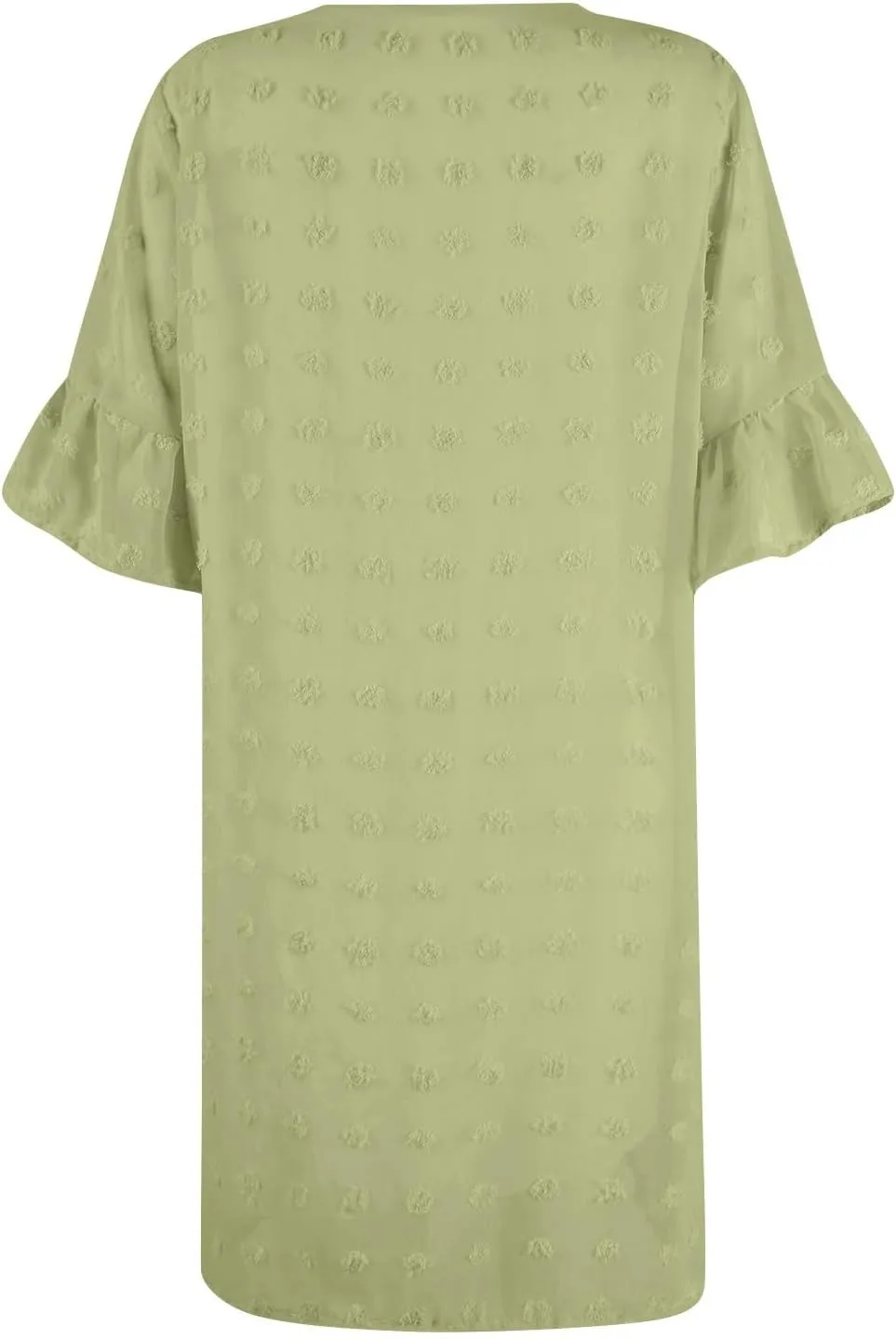 Women's Chiffon Summer Flowy Midi Dress Casual Short Sleeve Ruffle Swiss Dot Loose Romantic Dress