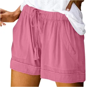 Women's Summer Shorts Elastic Waist Casual Drawstring Lightweight Comfortable Breathable Soft Stretchy with