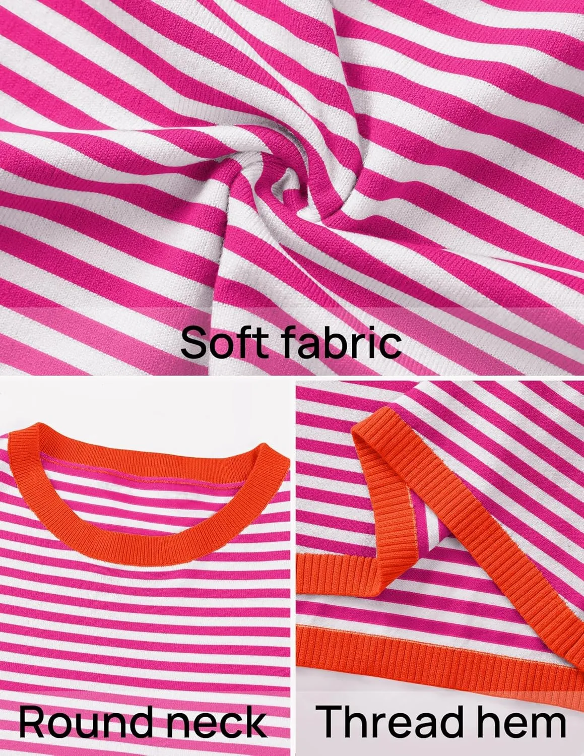 ZESICA Womens Spring Striped Sweaters Long Sleeve Crew Neck Shirts Color Block Lightweight Pullover Tops