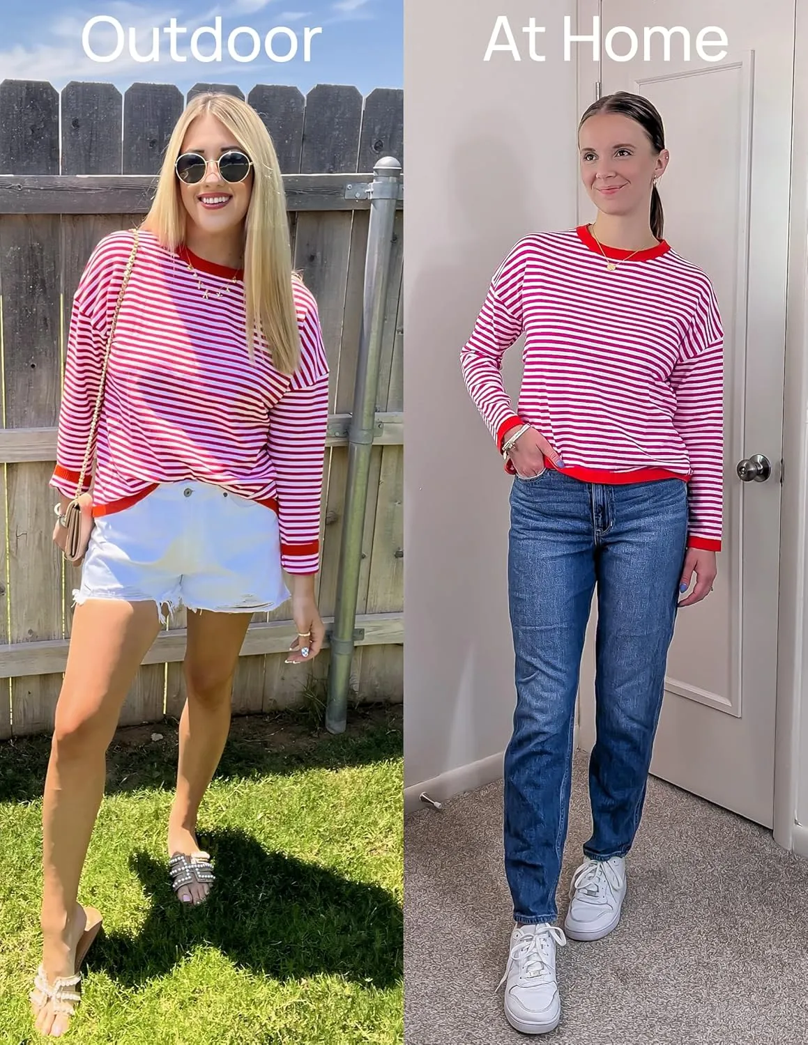 ZESICA Womens Spring Striped Sweaters Long Sleeve Crew Neck Shirts Color Block Lightweight Pullover Tops