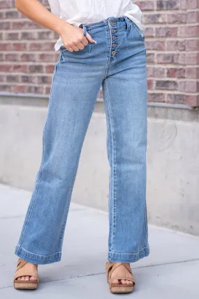 Zoelle Button Fly High Rise Wide Leg