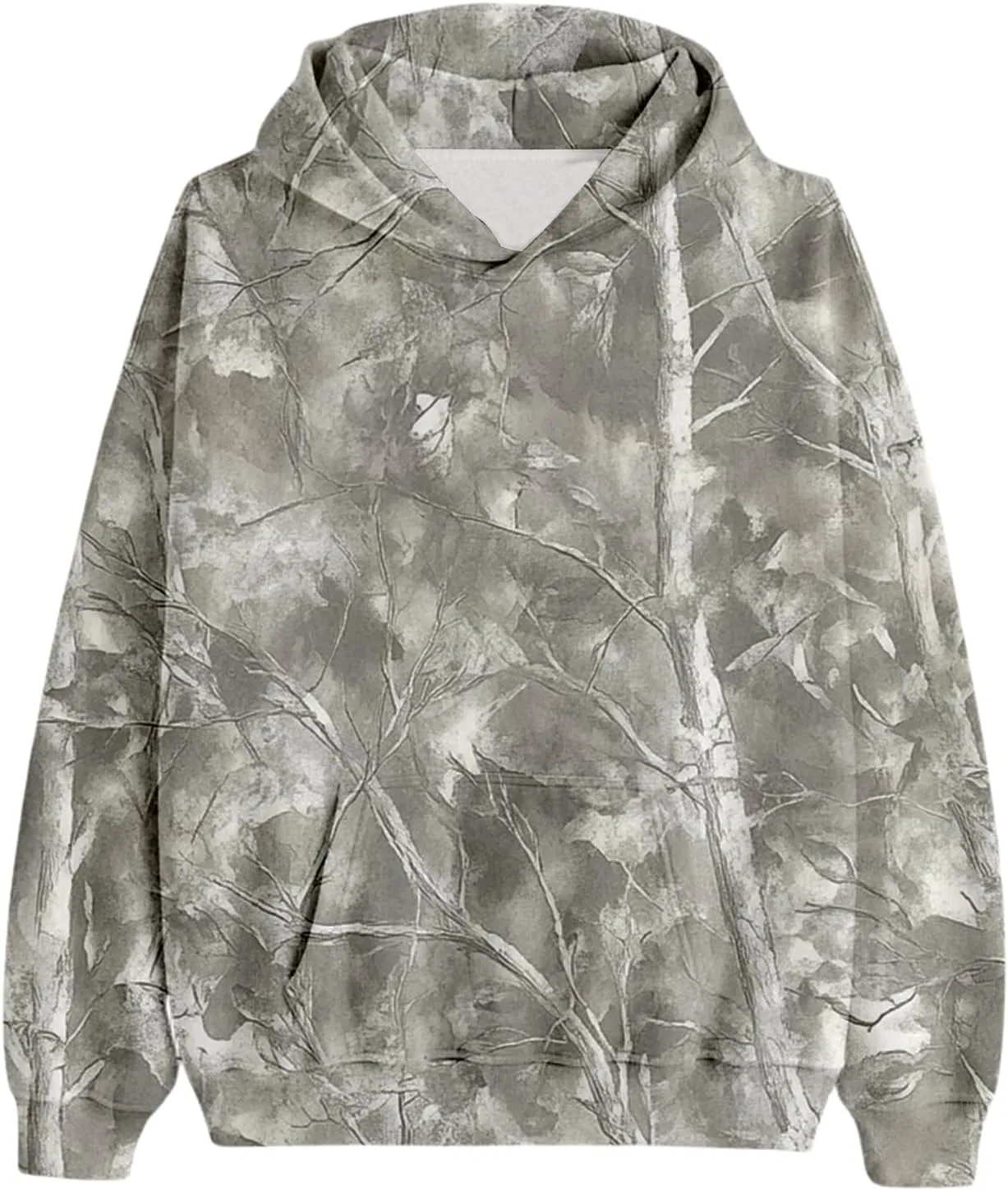 ZWRXW Womens Maple Leaf Camo Hoodie Cute Oversized Sweatshirts Graphic Print Pullover Hoodies Long Sleeve Tops with Pocket